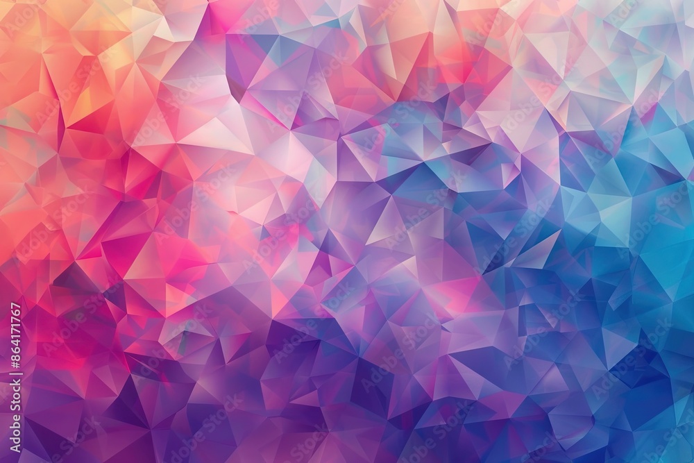 Fototapeta premium 2d colorful geometric background. Low poly style backdrop