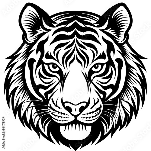 The tiger head vector illustration