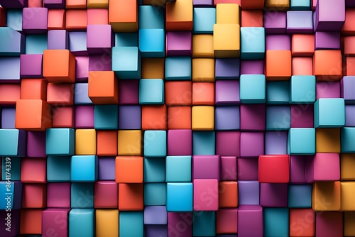 abstract background made of colorful cubes