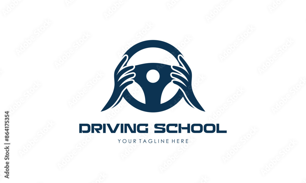 Driving school logo template. Steering wheel logo Driving school logo template. Steering wheel logo