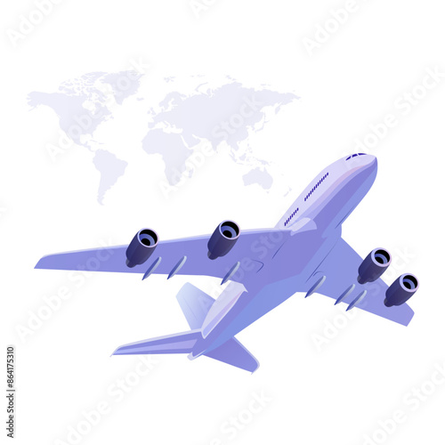 vector illustration of an airplane. concept design elements, travel, explorers, holiday trips and overseas flights. Airplane design element. Transportation