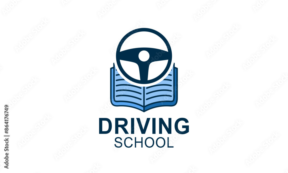 Driving school logo template. Steering wheel logo Driving school logo template. Steering wheel logo