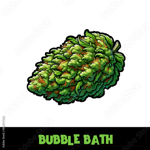  Vector Illustrated Bubble Bath Cannabis Bud Strain Cartoon