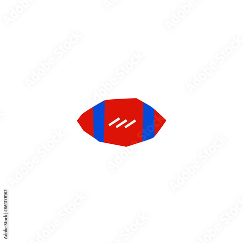 Abstract American football ball in cutout style