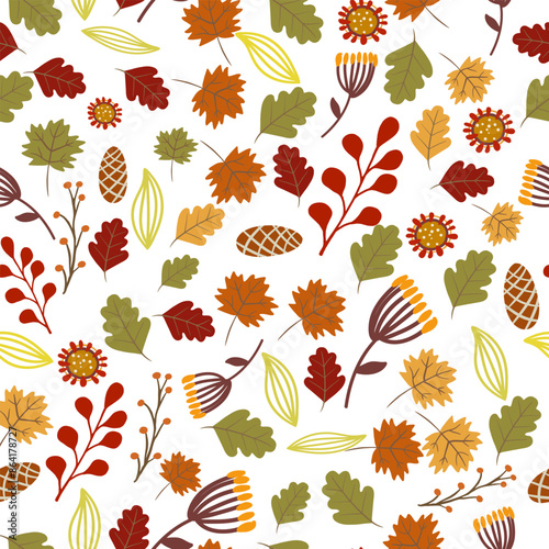 Seamless pattern design for Thanksgiving, autumn vebes, autumn mood. Vector hand drawn illustration. Cozy, hugge, abstract.