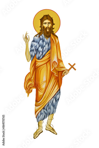 John the Baptist in Byzantine style isolated