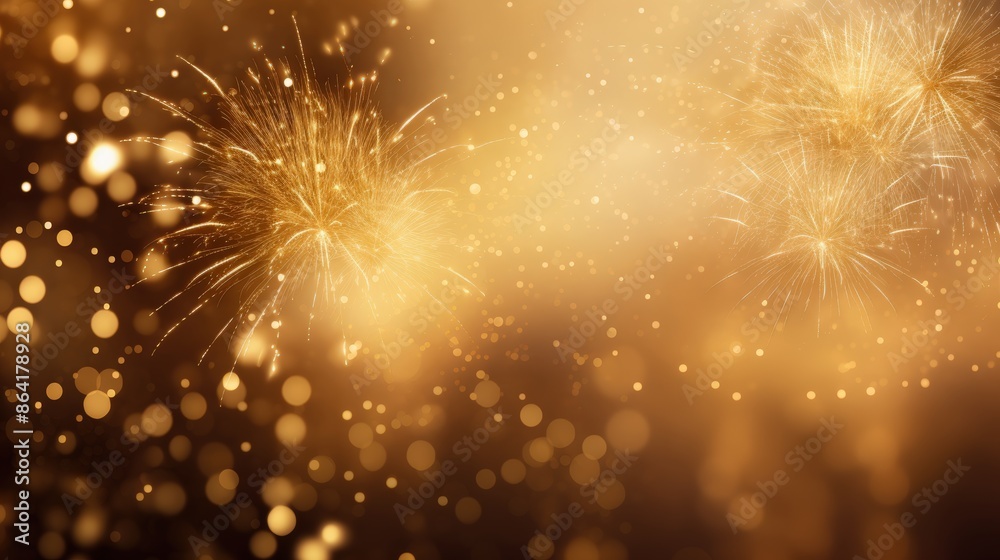 Fototapeta premium Golden Fireworks Celebration