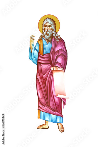 Jeremiah weeping prophet in Byzantine style isolated