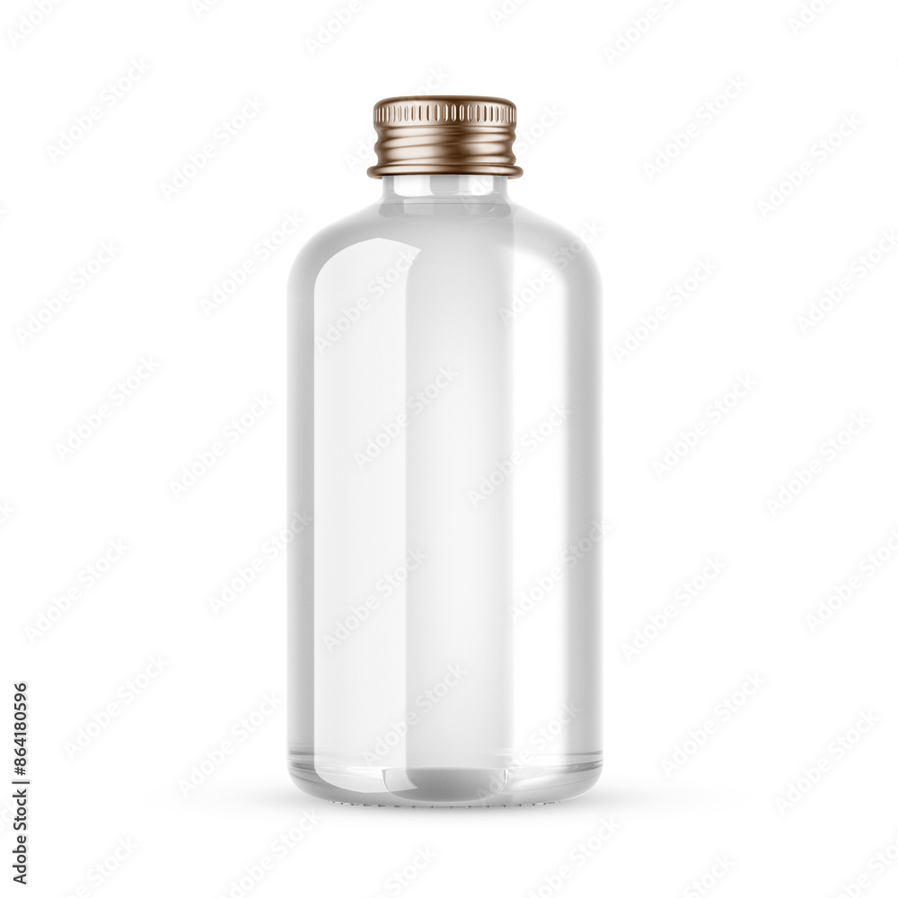 Mineral water in blank plastic bottle with cap on white background Mineral water in blank plastic bottle with cap on white background