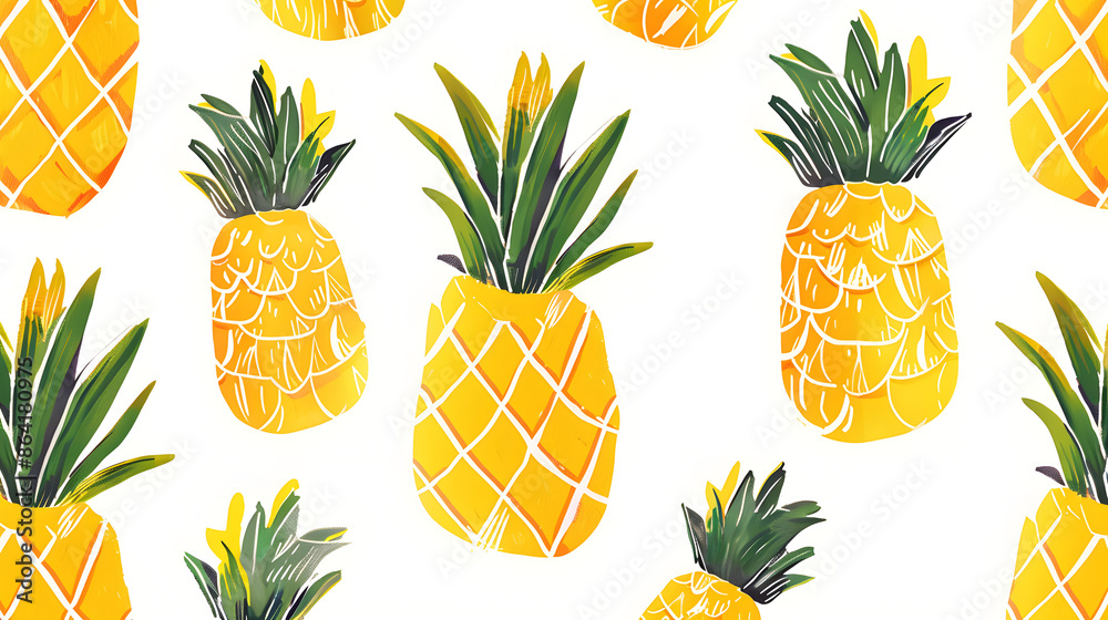 Watercolor Pineapple. Tropical fruit. Botanical hand drawn illustration for packaging, menu, cards, textiles, design Watercolor Pineapple. Tropical fruit. Botanical hand drawn illustration for packaging, menu, cards, textiles, design