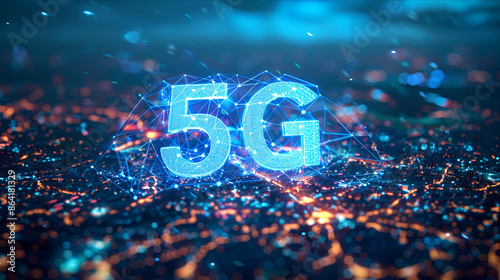5G wireless network high speed internet cloud computing. Generative AI
