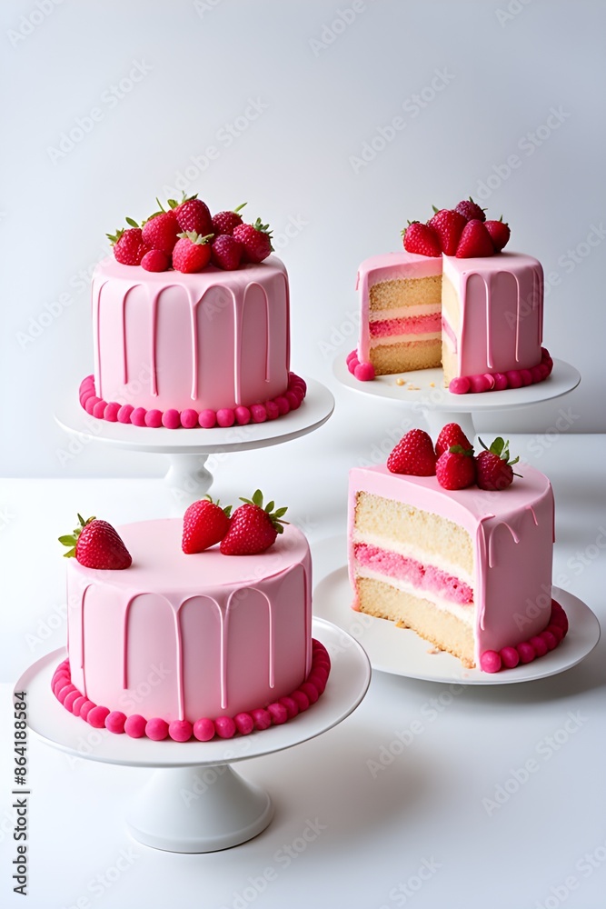 3D pink cake 3D pink cake
