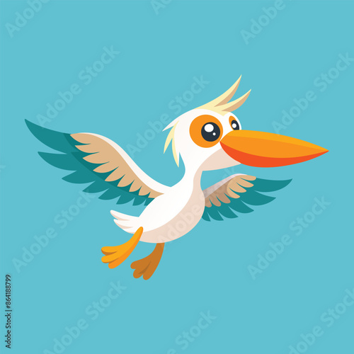 illustration of a stork delivering a baby