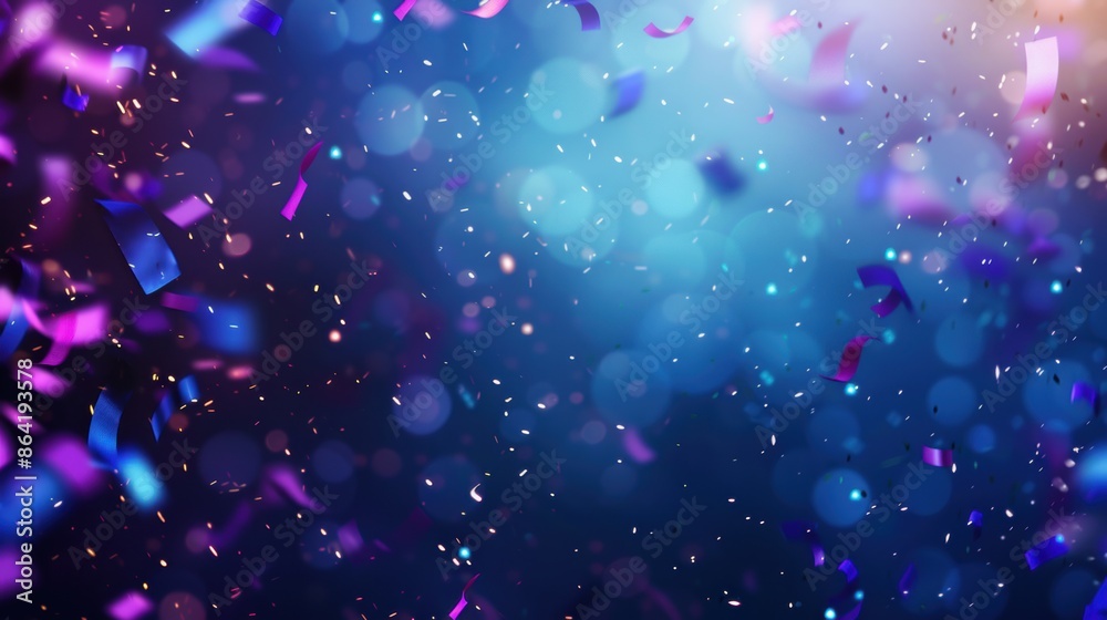Vibrant confetti in various colors falling against a blue background, capturing the essence of a joyful celebration. Vibrant confetti in various colors falling against a blue background, capturing the essence of a joyful celebration.