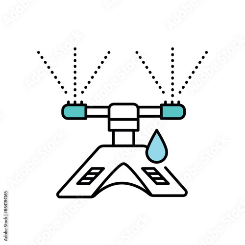 Irrigation systemline color icon. Sign for web page, mobile app,