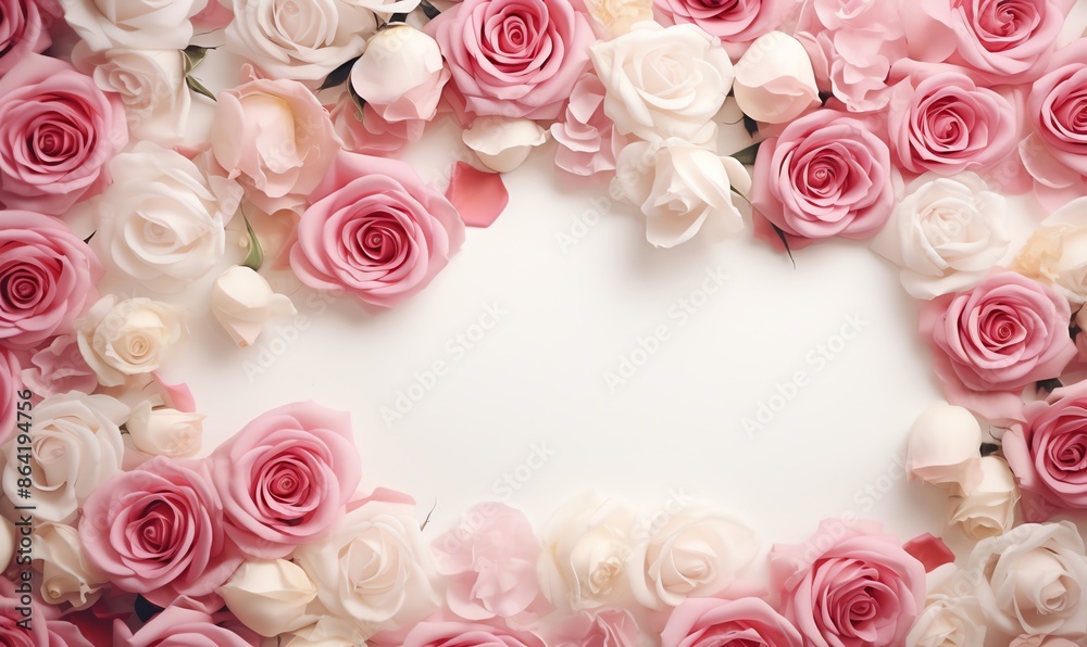Pink and White Roses Frame Pink and White Roses Frame
