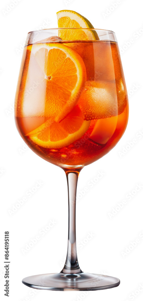Refreshing orange aperol spritz cocktail in glass Refreshing orange aperol spritz cocktail in glass