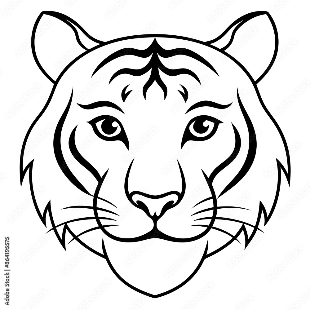 The tiger head vector illustration The tiger head vector illustration