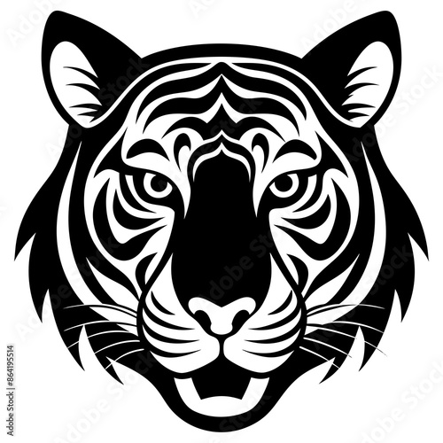 The tiger head vector illustration