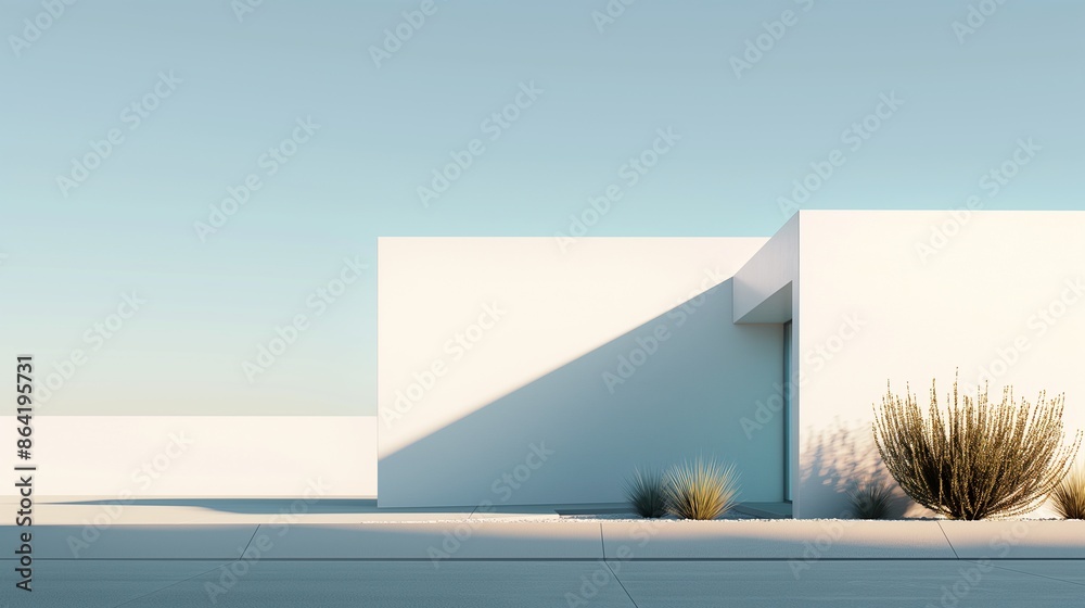 Contemporary Minimalist House with Desert Plants Contemporary Minimalist House with Desert Plants