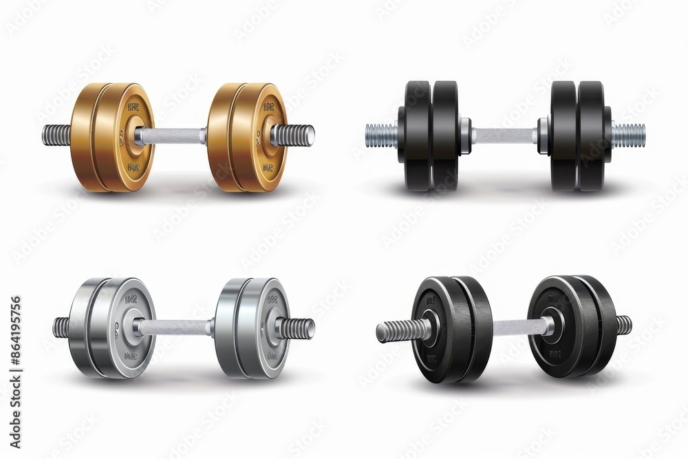 Dumbbell icon, gym equipment, weightlifting symbol, bodybuilding 3d realistic logo, dumbbell sport Dumbbell icon, gym equipment, weightlifting symbol, bodybuilding 3d realistic logo, dumbbell sport