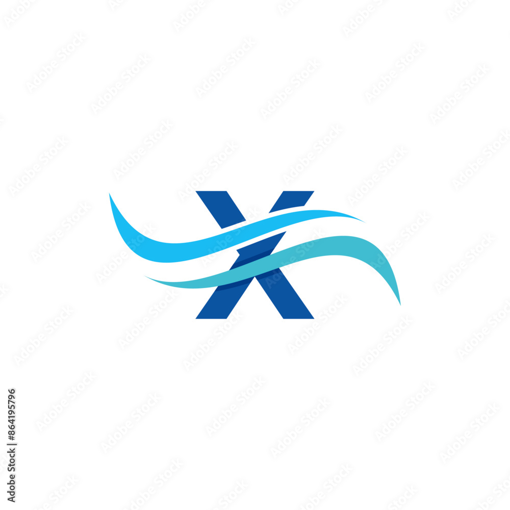 Obraz premium Letter X Wave Flowing Business Icon Design Creative Logo