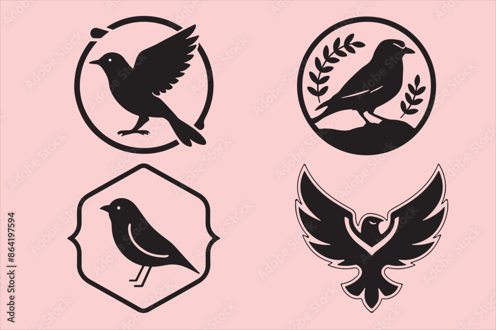Obraz premium Bird logo vector illustration art