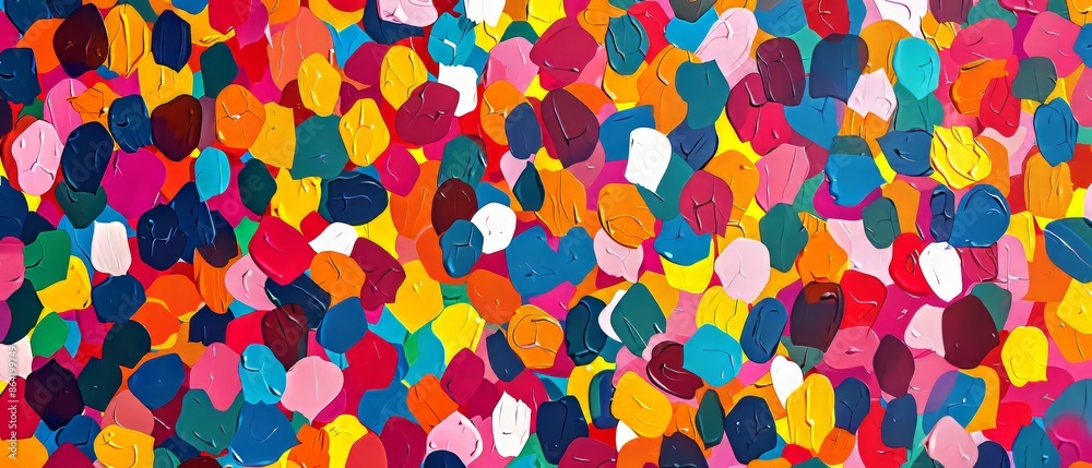 A colorful painting of many small dots A colorful painting of many small dots