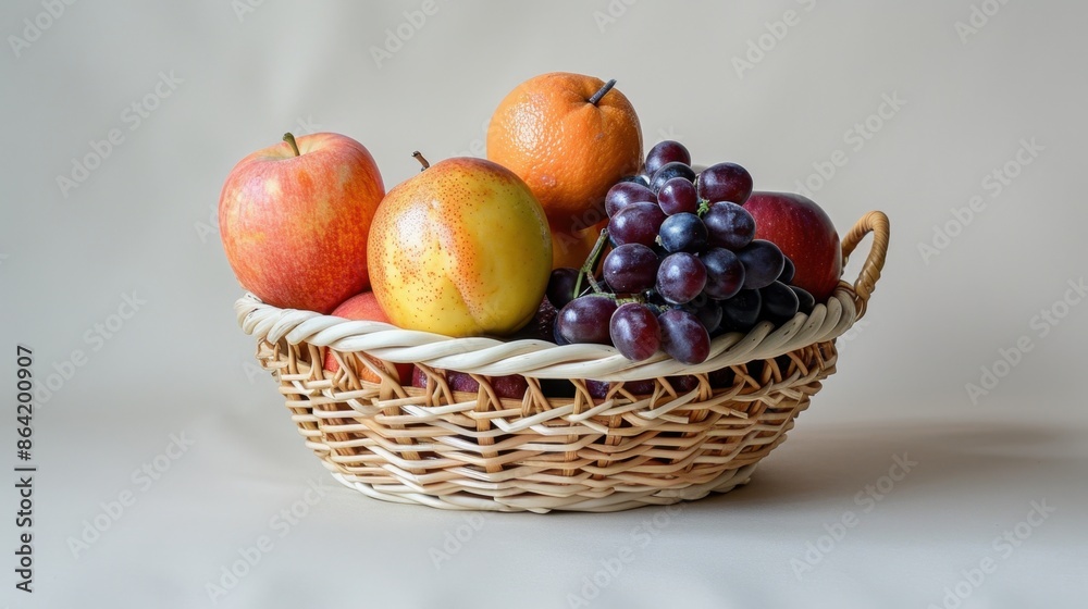 Minimalist fruit basket on a plain background, showcasing its sleek, functional design. Perfect for modern, clean aesthetics. Minimalist fruit basket on a plain background, showcasing its sleek, functional design. Perfect for modern, clean aesthetics.
