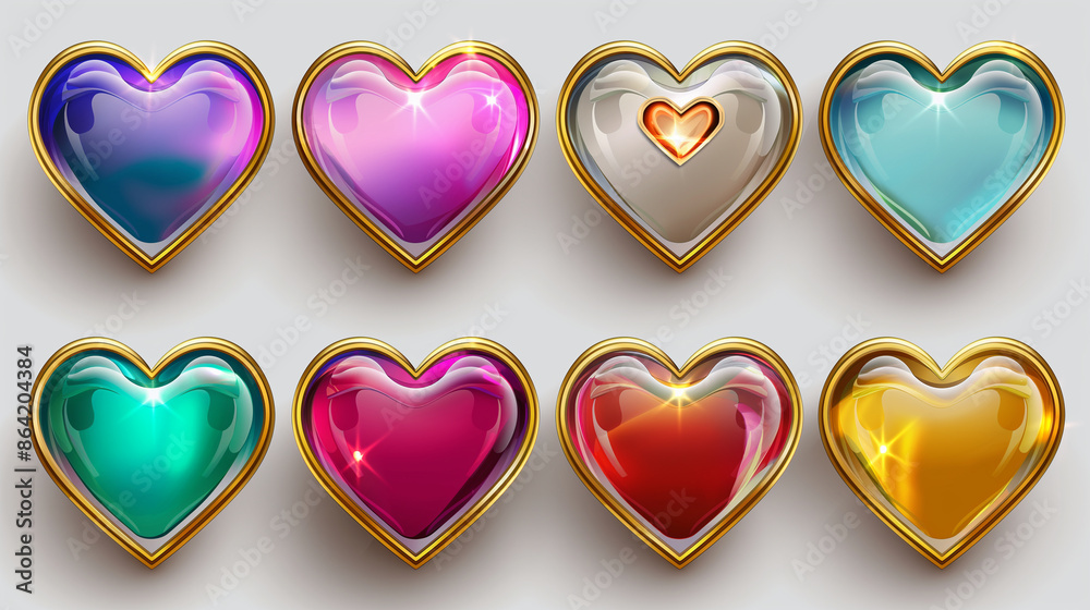 Asset of glossy Heart for mobile game, Illustration Asset of glossy Heart for mobile game, Illustration