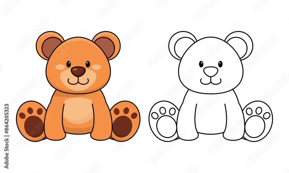Fototapeta premium Doodles classic brown teddy bear