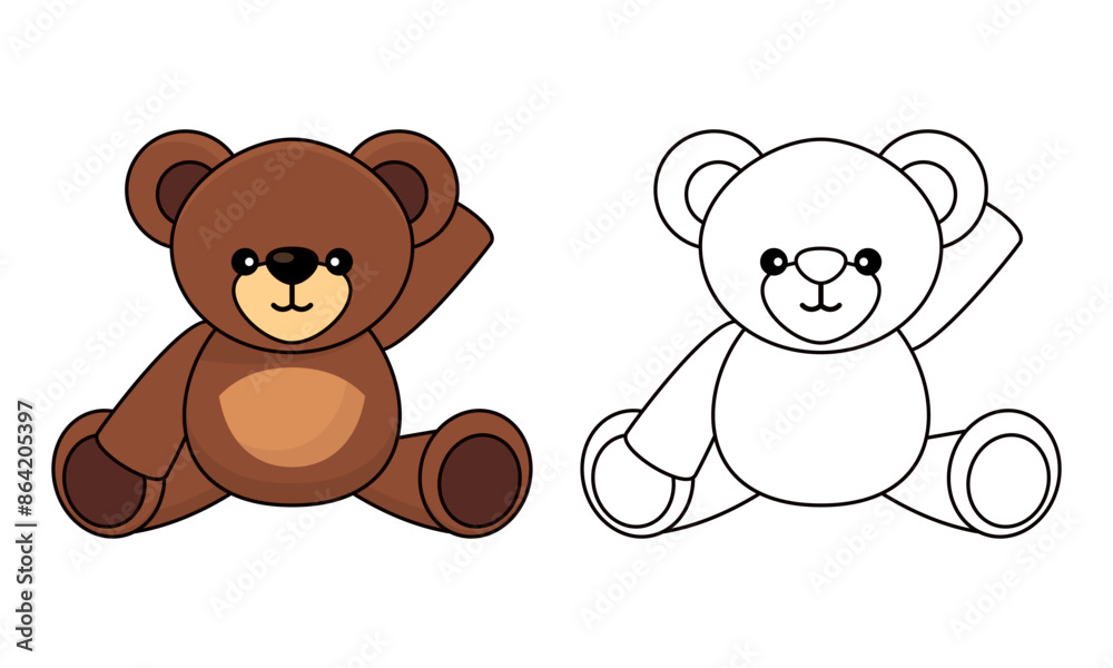 Obraz premium Doodles classic brown teddy bear