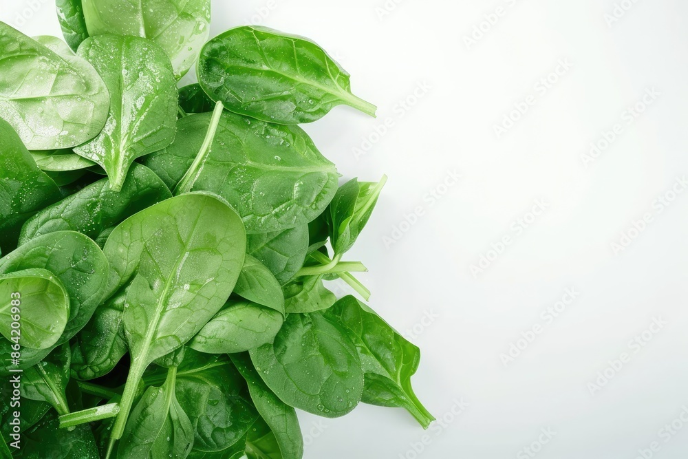 Healthy Green Spinach Smoothie Fresh spinach leaves in green juice on a white background Healthy Green Spinach Smoothie Fresh spinach leaves in green juice on a white background