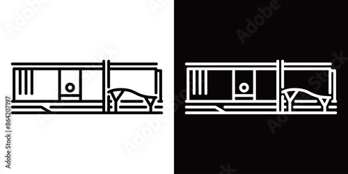 シンプルな福岡駅のラインアイコン

