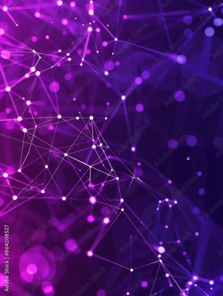 Elegant Purple Network with Flowing Digital Connections Elegant Purple Network with Flowing Digital Connections