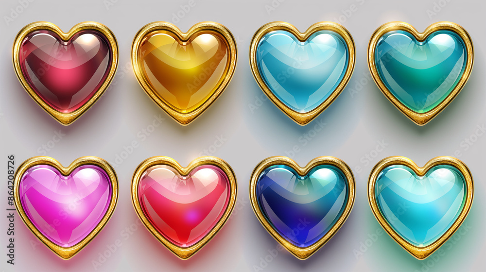 Asset of glossy Heart for mobile game, Illustration Asset of glossy Heart for mobile game, Illustration