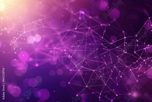 Elegant Purple Network with Flowing Digital Connections photo