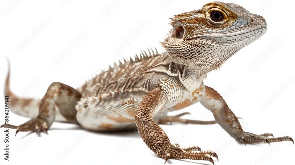 Fototapeta premium 2. Create a PNG illustration of a Lizard's full body without text or logos, optimized for use on a plain white background.
