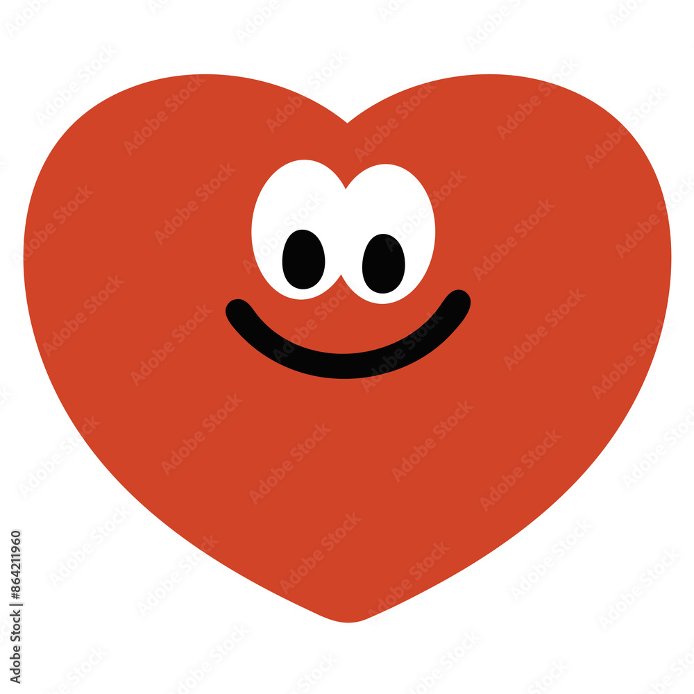 Illustration of happy red heart for Valentine card, cartoon, character, mascot, cute patches, shirt print, fashion, accessory, branding, logo, icon, love sign, symbol, emoji, plush toy, doll, sticker Illustration of happy red heart for Valentine card, cartoon, character, mascot, cute patches, shirt print, fashion, accessory, branding, logo, icon, love sign, symbol, emoji, plush toy, doll, sticker