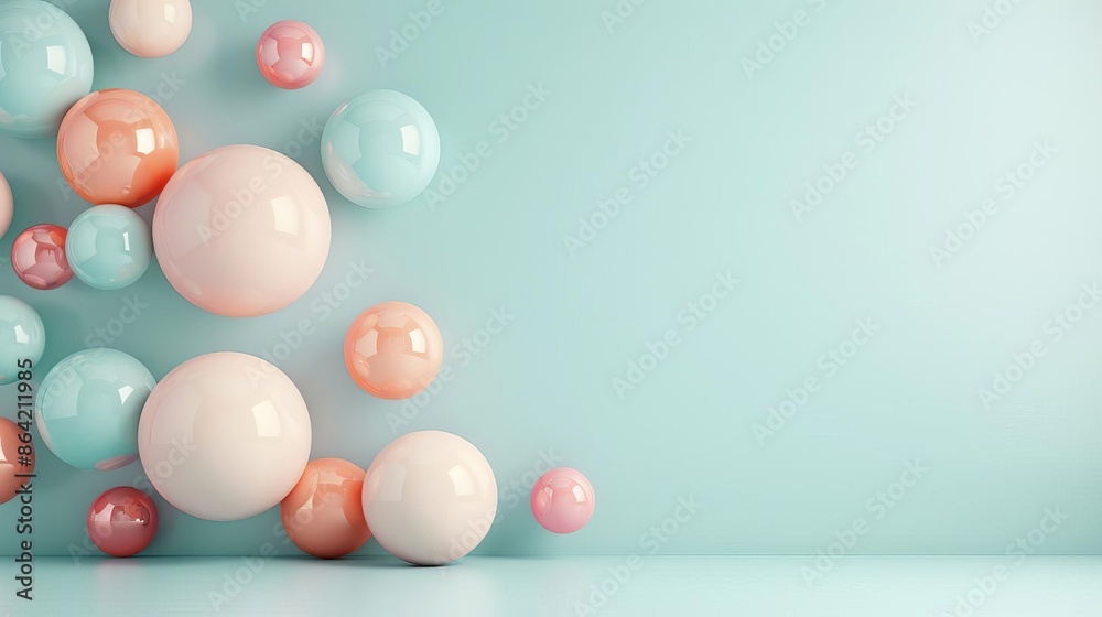Soft pastel-colored balloons clustered against a mint green background, creating a playful and whimsical scene. Perfect for celebrations and decor. Soft pastel-colored balloons clustered against a mint green background, creating a playful and whimsical scene. Perfect for celebrations and decor.