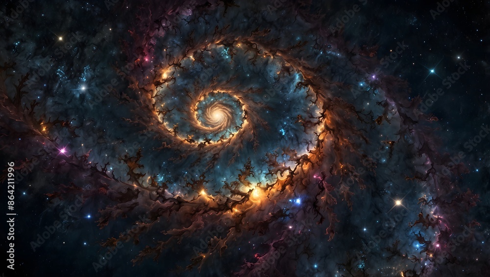 The depths of a fractal galaxy where stars spiral endlessly ai_generated The depths of a fractal galaxy where stars spiral endlessly ai_generated