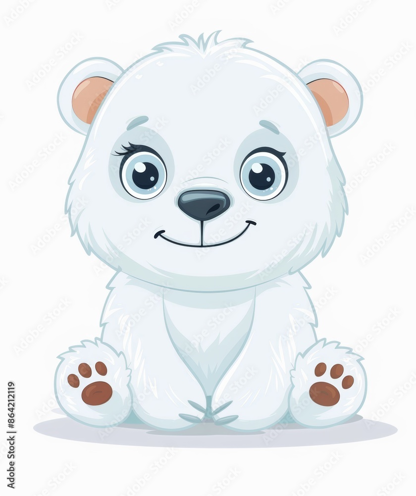 Cute cartoon white bear vector using simple shapes Cute cartoon white bear vector using simple shapes