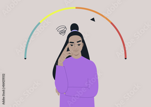Annoyance Meter in the red zone - Frustration Rising, A digital illustration depicting a person with a frustrated expression