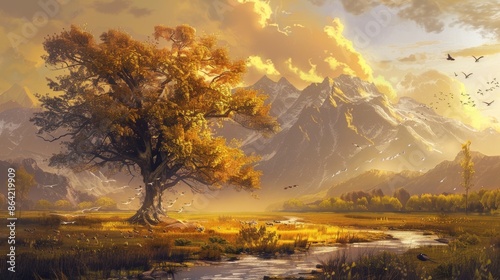 Creation. Genesis. God planted a garden called Eden. It was lush and peaceful with waterfalls and winding rivers.