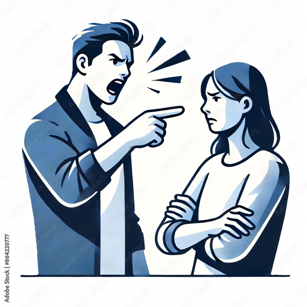 Illustration of a person criticising another person