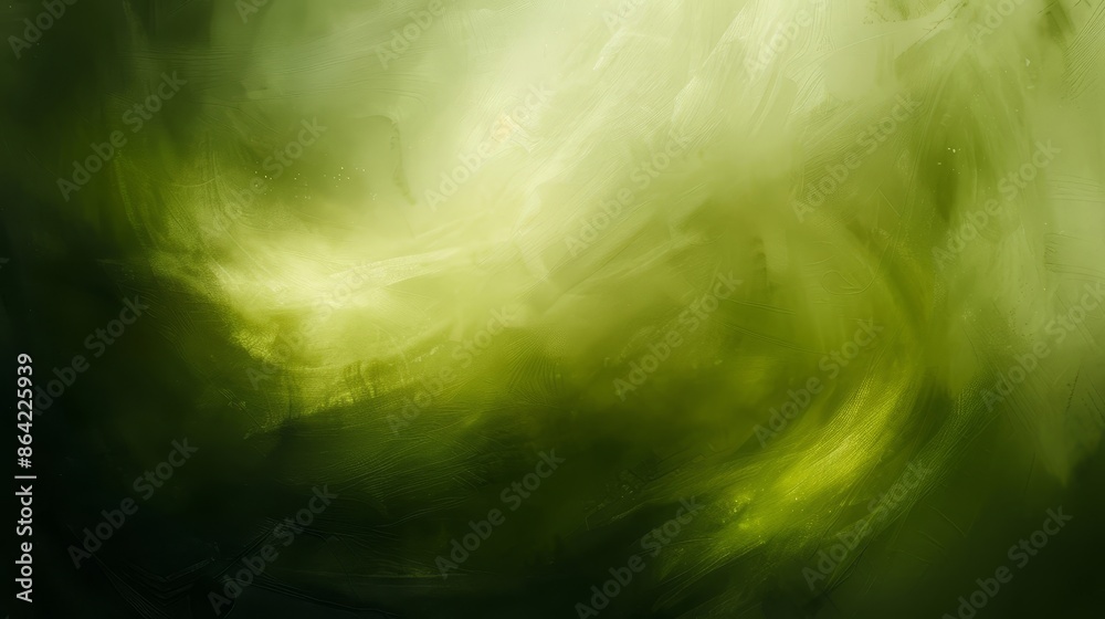 Abstract backdrop featuring fluid brushstrokes shimmering lights and olive green-bright chartreuse gradient Abstract backdrop featuring fluid brushstrokes shimmering lights and olive green-bright chartreuse gradient