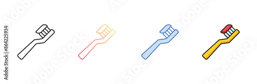 Tooth Brush icon design with white background stock illustration