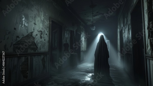 Eerie Asylum Corridors Haunted by Ghostly Patients at Night © Exotic Escape