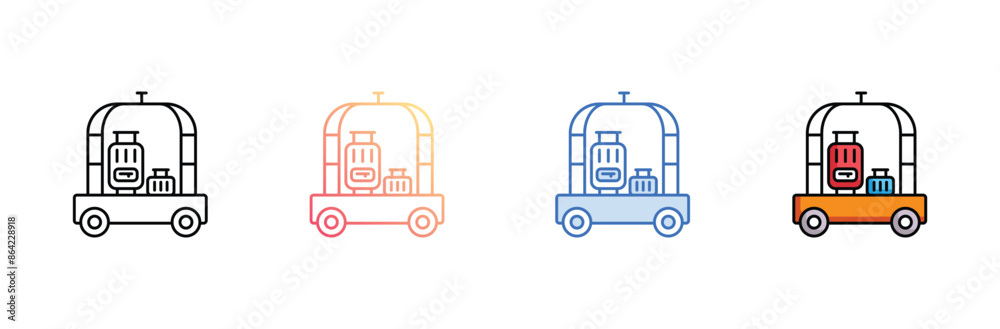 Luggage Cart icon design with white background stock illustration Luggage Cart icon design with white background stock illustration