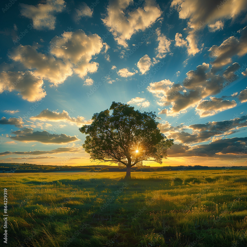 Obraz premium tree in the sunset